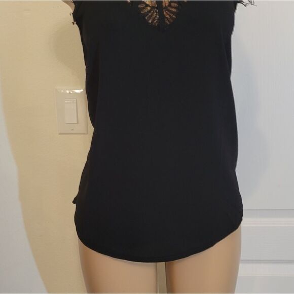 BRIXON IVY BLACK SHIRT WITH LACE DESIGN IN TOP - Picture 11 of 15